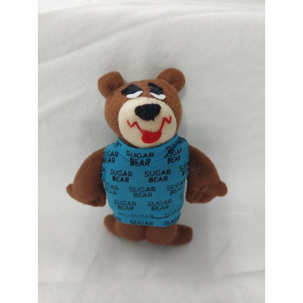 Vintage Sugar Bear Cereal Mini Plush Bear Promotional Collectable Sugar Crisp 4"